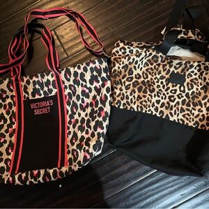 PINK Victoria's Secret Brown and Black Leopard Print Tote